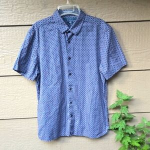 Perry Ellis Blueprint Stretch Short Sleeve Casual Button-down Shirt